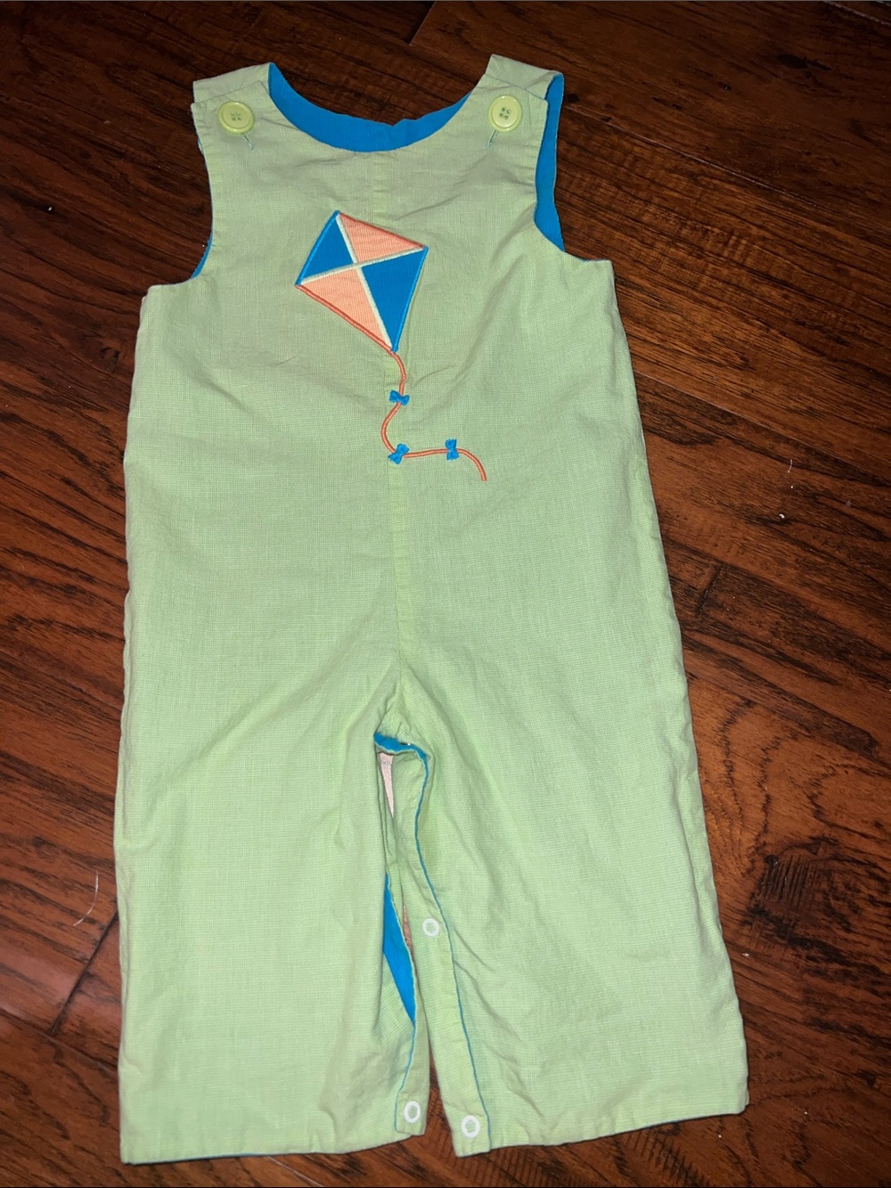 Green Baby Kite Appliqué Romper